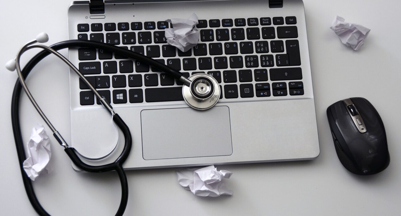 Laptop, Mouse, Stethoscope, Notebook, Keyboard