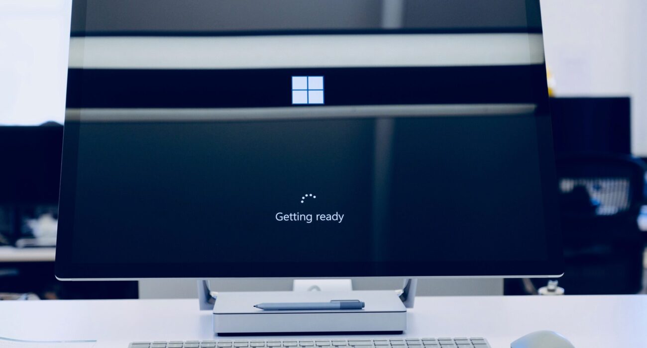 flat screen computer monitor turned on