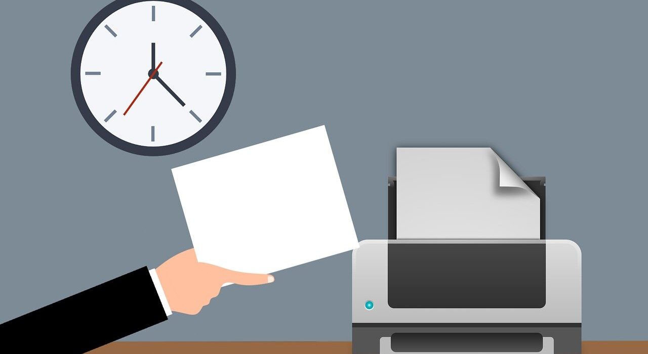 Free printer document machine illustration