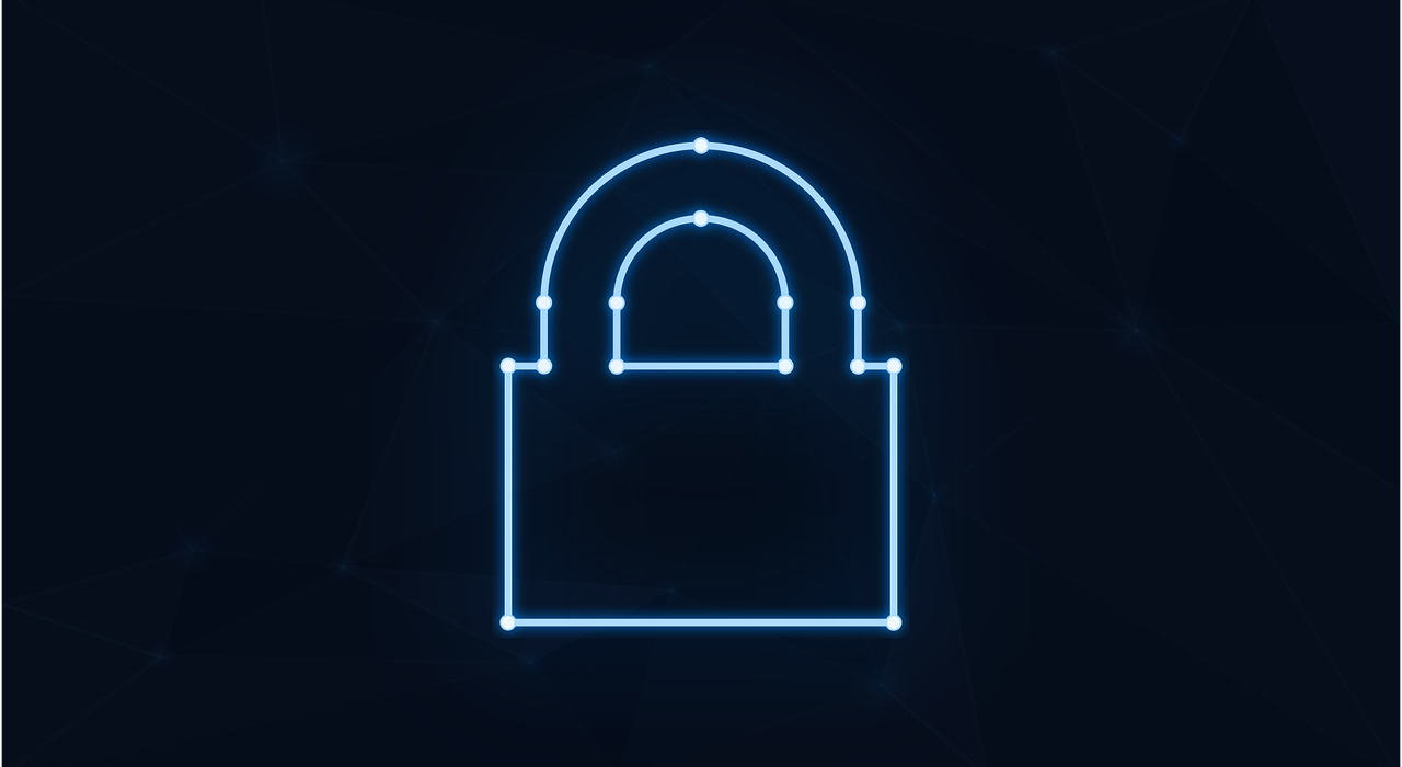 Free padlock neon cybersecurity vector