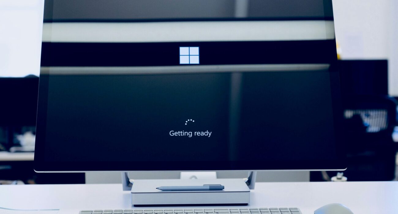 flat screen computer monitor turned on